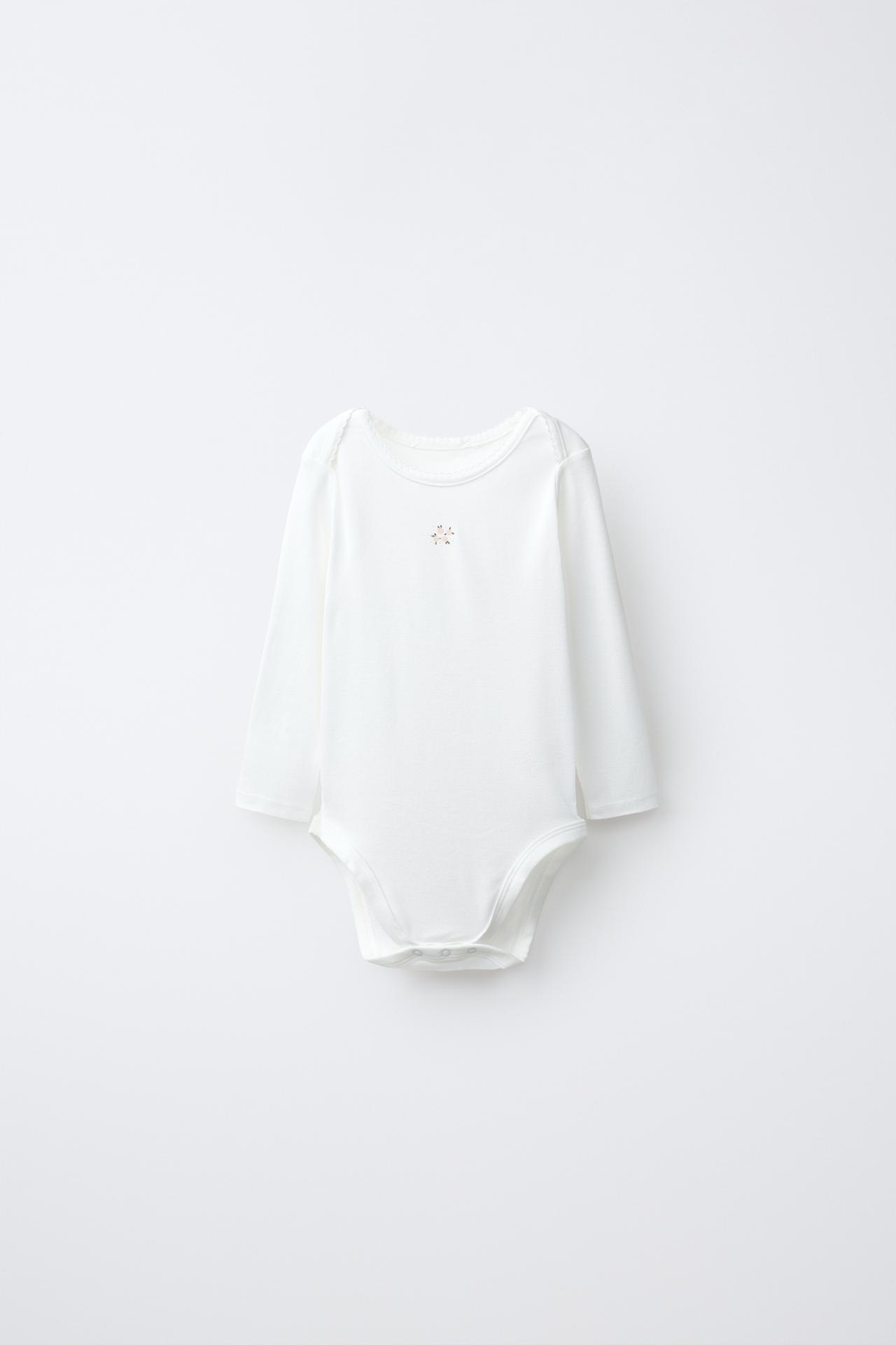 FIVE-PACK FLORAL BODYSUITS — Pink