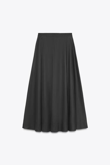 JUPE MI-LONGUE PLISSÉE - Noir de Zara - Image 6