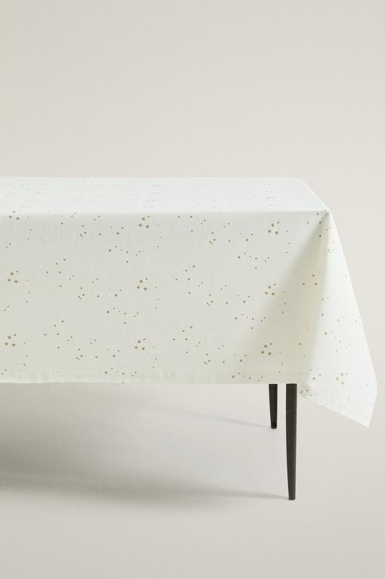CHRISTMAS STARS COTTON TABLECLOTH - Gold | ZARA United Kingdom