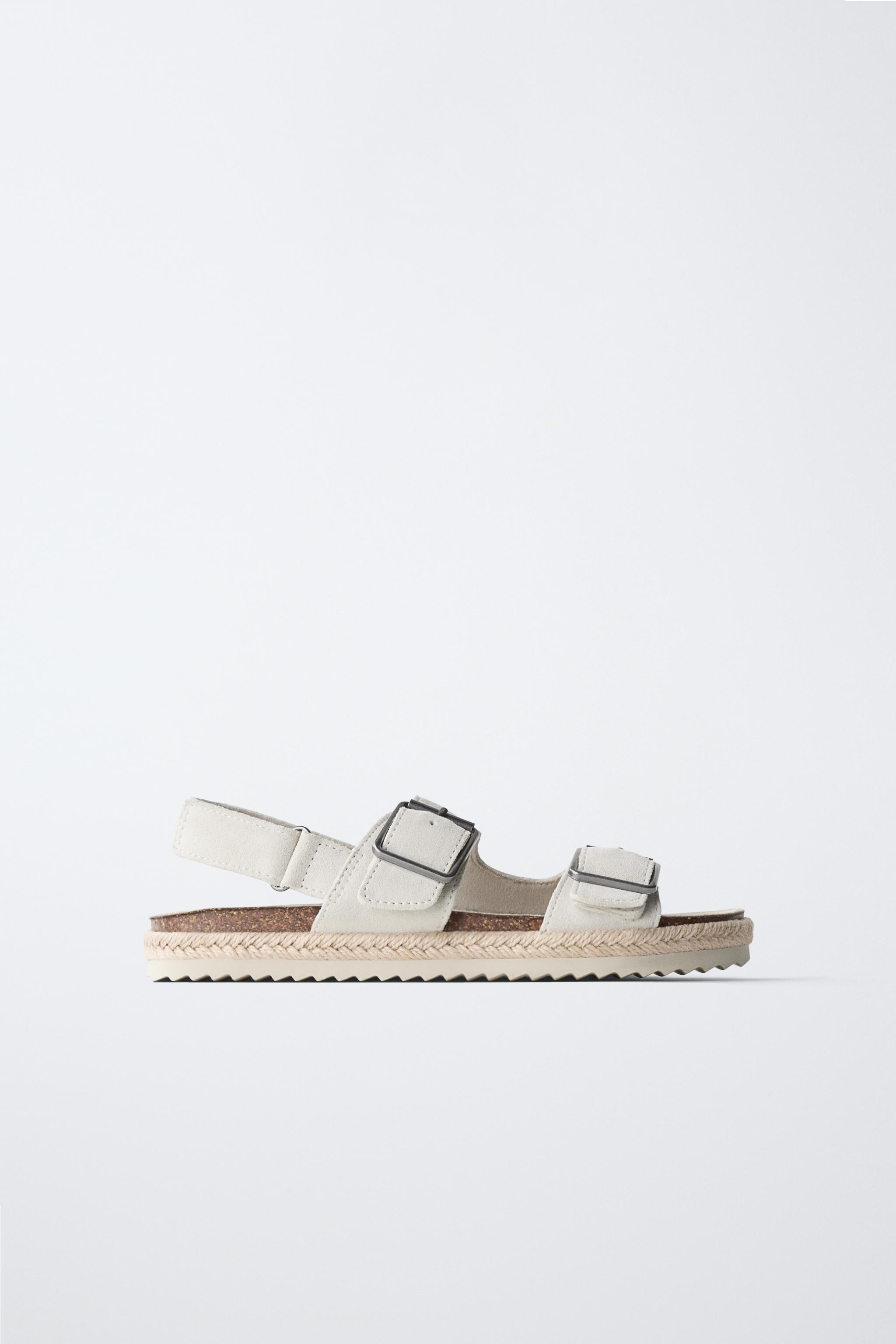 LEATHER BUCKLE SANDALS — Off White (alternate view)