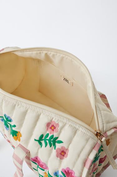 SAC BOWLING BRODÉ - Blanc écru de Zara - Image 3