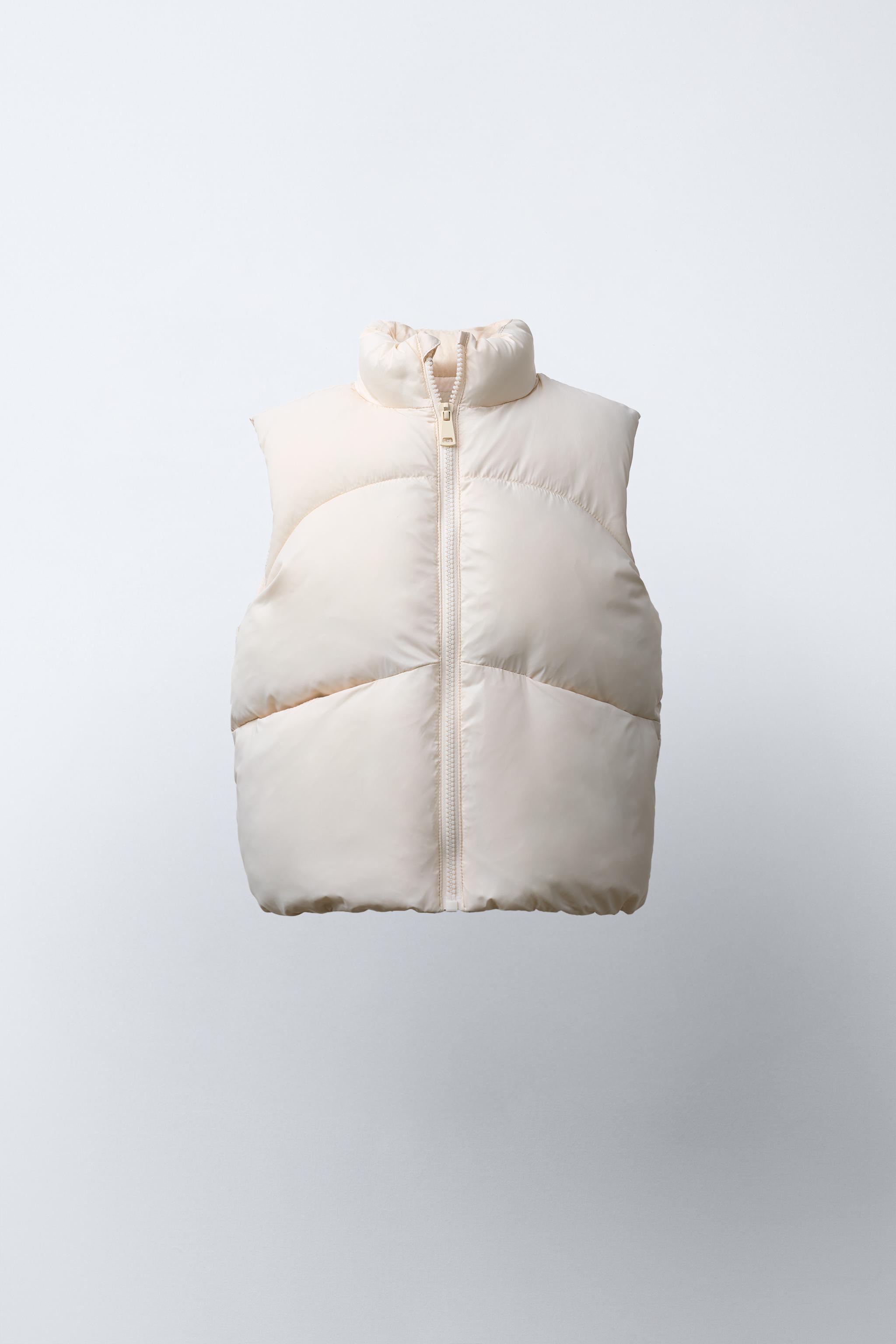 2024A/W ZARA ザラ ロング丈パフベスト エクリュ M 美品 ZARA - 美品 ZARA ザラ ロング ジレ ベスト ロングジレ ベージュ