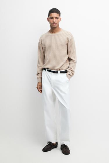 Zara 100% cotton ribbed knit sweater - Greenish - Image 0
