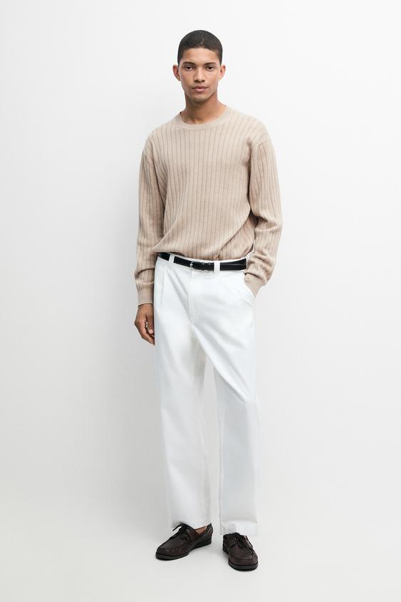 Zara 100% cotton ribbed knit sweater - Greenish - Image 0