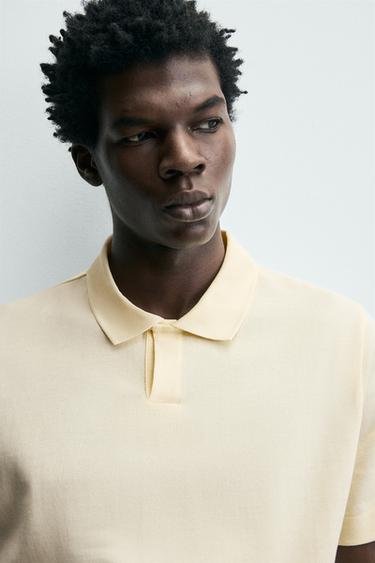 REGULAR FIT POLO SHIRT - Light yellow by Zara - Image 5