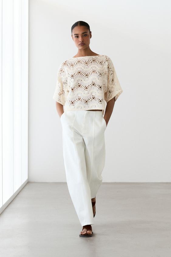 Short sleeve crochet top from Zara - $130