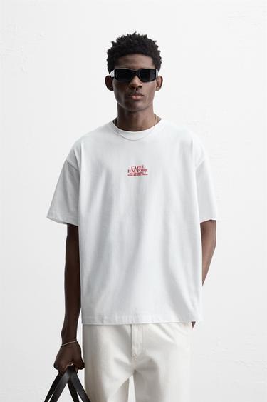 T-SHIRT MET FOTOPRINT - Wit van Zara