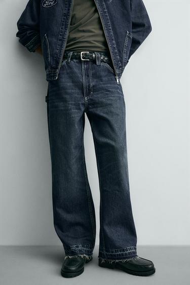 JEAN COUPE DÉCONTRACTÉE AVEC PIÈCE FORD © - Bleu de Zara - Image 4