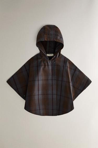 CAPE TARTAN RUITEN KINDEREN - Bruin-Blauw van Zara - Afbeelding 0