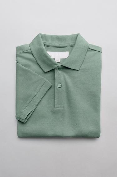 BASIC ENSFARVET POLOSKJORTE - Kaki fra Zara