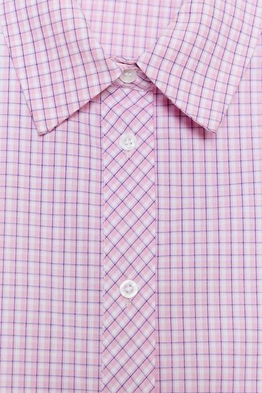 CHECK SHIRT WITH BACK DARTS - Pink / White by Zara - Image 7