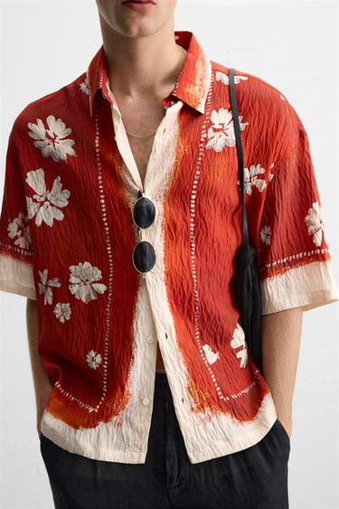 CHEMISE À IMPRIMÉ FLORAL - Écru / Rouge de Zara - Image 5