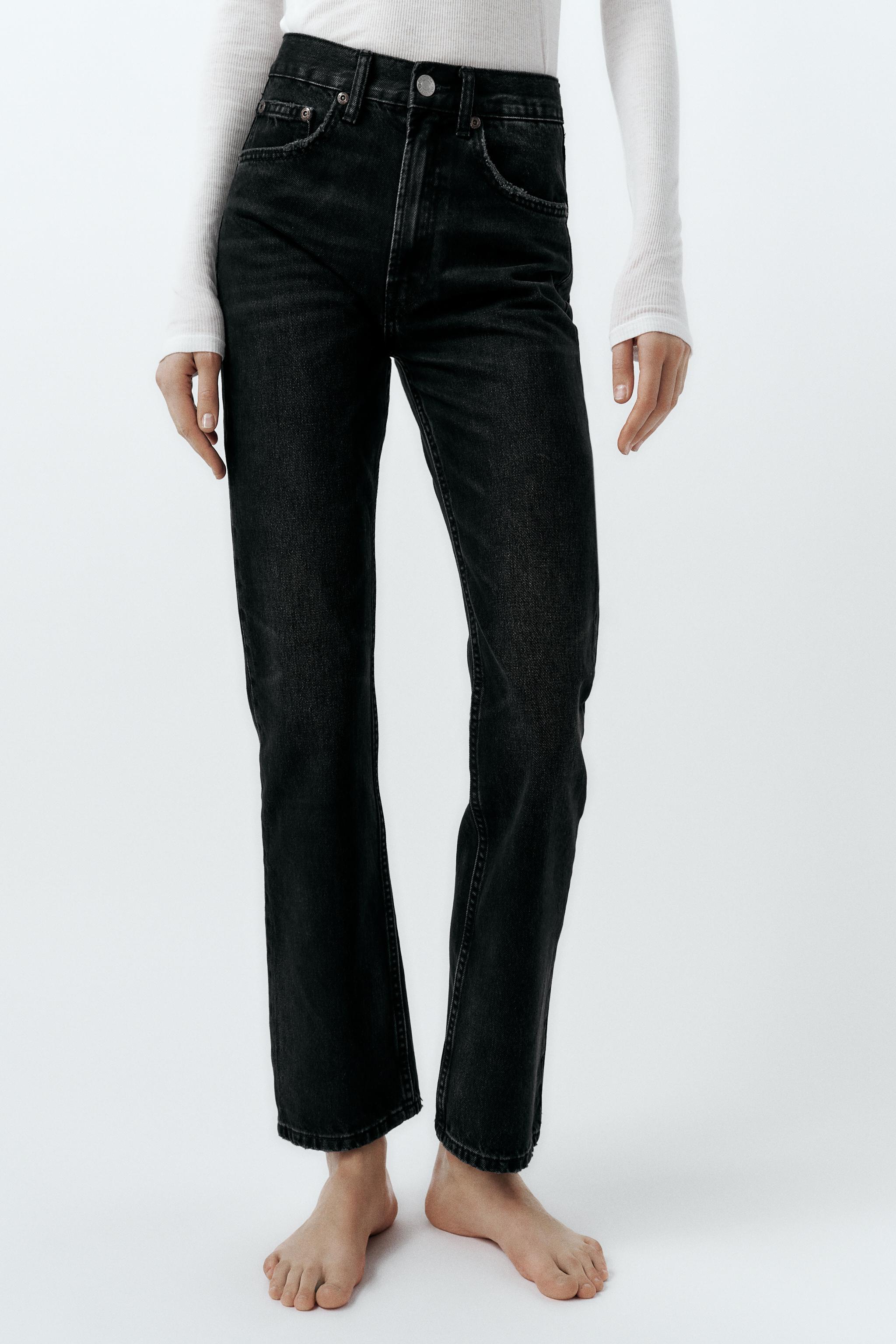 Buy BuyNewTrend Black Denim Straight Wide Leg Women Jeans Online