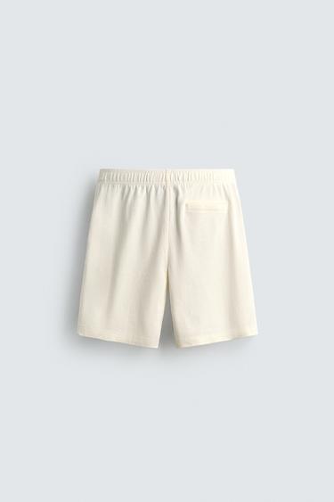 REGULAR FIT JOGGER BERMUDA SHORTS - Oyster-white by Zara - Image 7