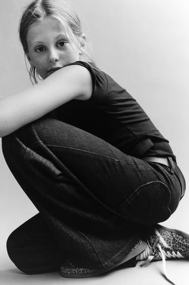 HEART POCKET WIDE-LEG JEANS - Blue by Zara