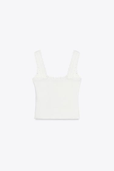 TOP TRICOT PERLES - Blanc cassé de Zara - Image 5