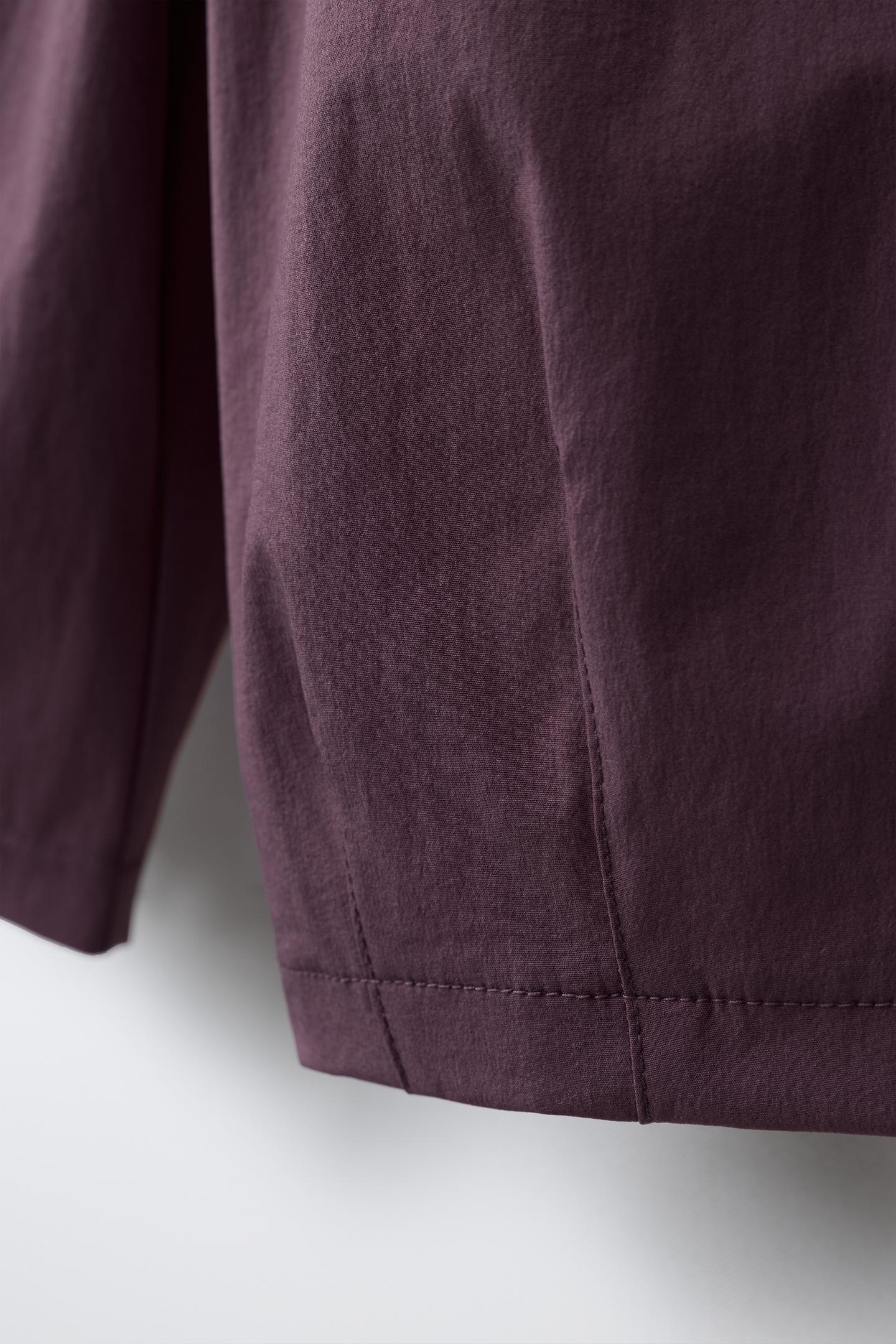 Детские брюки Zara Technical Balloon Pants with Ruffle Detail, цвет: Баклажановый — фото 5