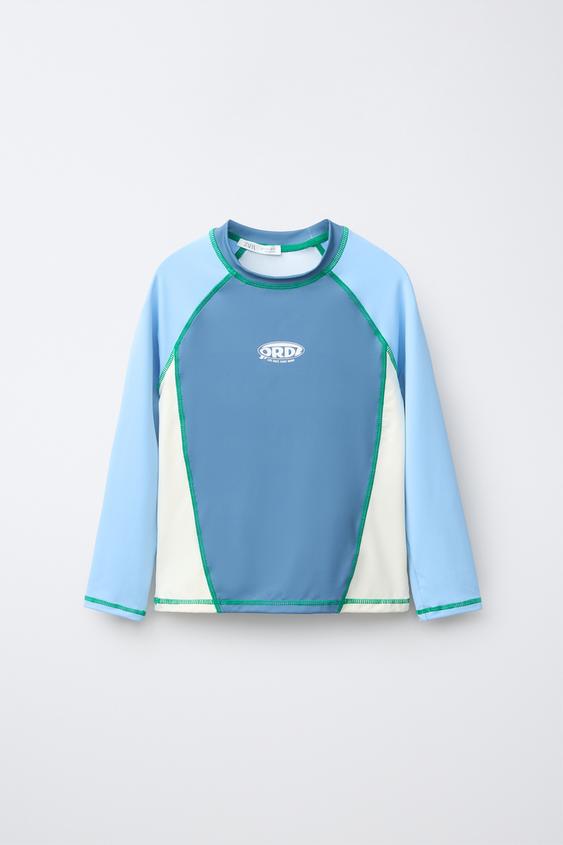 6-14 AÑOS/ CAMISETA BAÑO CONTRASTE LOGO - Azul de Zara - Imagen 0