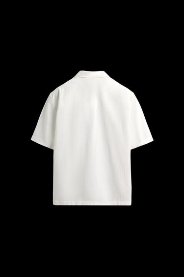 Zara RELAXED FIT TEXTURED SHIRT - White
