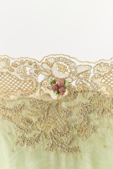 ROBE EN JACQUARD DENTELLE ZW COLLECTION - vert délavé de Zara - Image 9