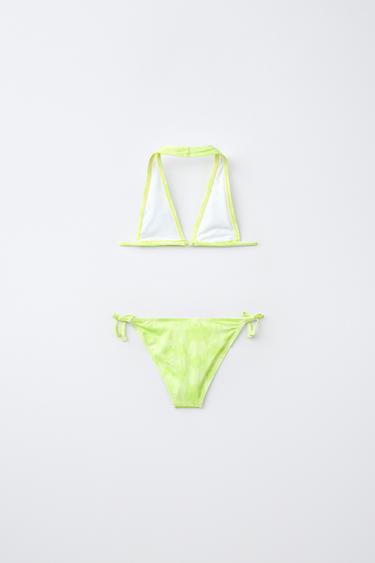6-14 ANS/ BIKINI TIE DYE HIBISCUS - Vert lime fluo de Zara - Image 1