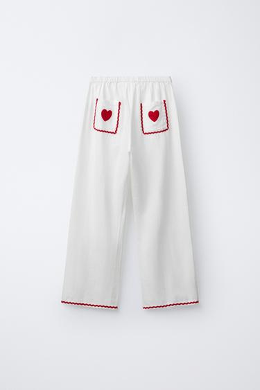 AGES 6-14/ SCALLOP AND HEART PYJAMAS - Ecru by Zara - Image 4