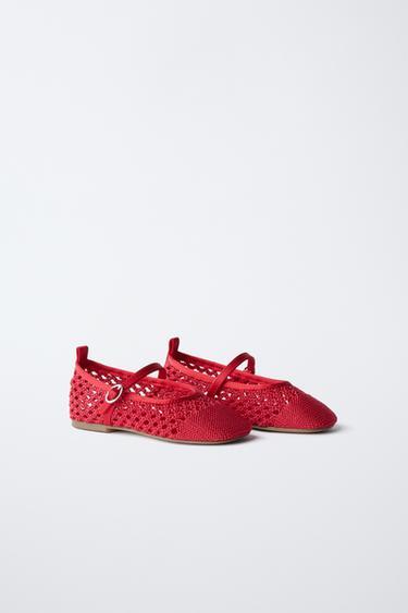 CUT-OUT BALLET FLATS - Red by Zara - Image 1