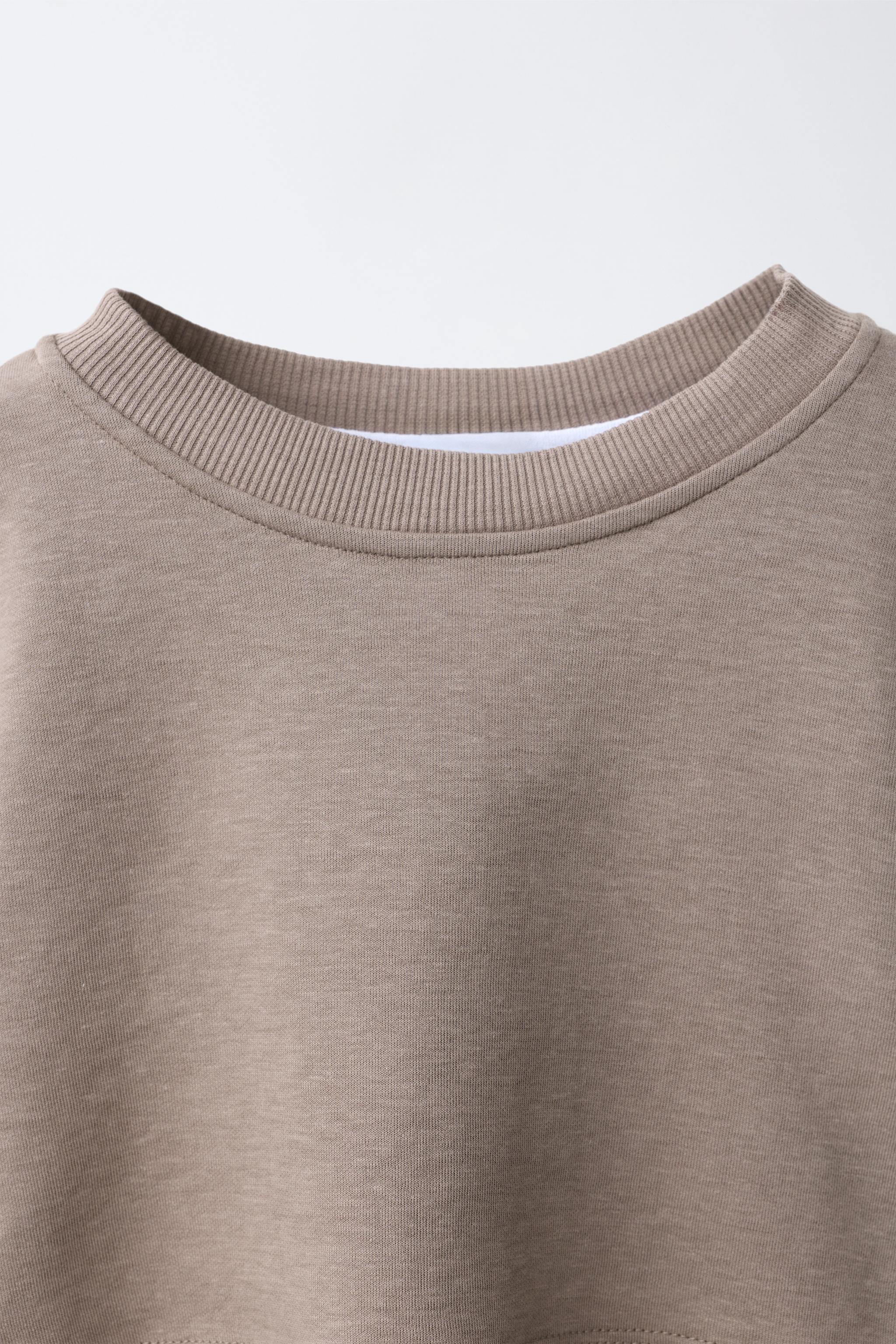 INTERLOCK DOUBLE SWEATSHIRT AND WIDE-LEG PANTS SET