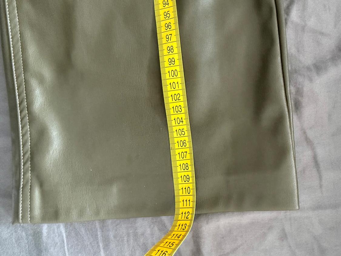 LEATHER EFFECT FULL LENGTH TROUSERS - Image 5