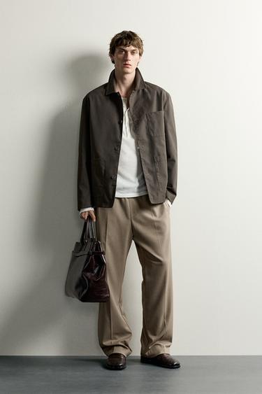 FLUID WIDE-LEG TROUSERS - Dark tan by Zara - Image 0