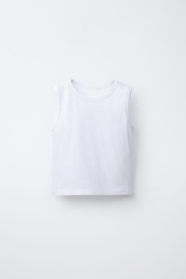 CAMISETA LISA MANGA SISA - Blanco de Zara - Imagen 0