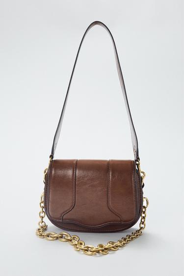 MINI BOLSO CADENA - Marrón de Zara