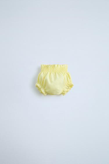 Zara PUUVILLA- JA LINASISALDUSEGA KANGAST ALUSPÜKSID - Yellow - Pilt 0