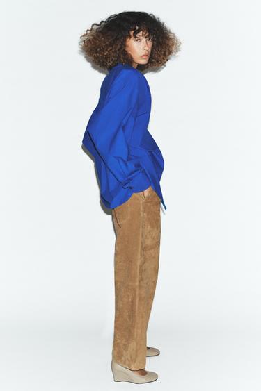 POPLIN SHIRT WITH SIDE DARTS - Bluish by Zara - Image 2