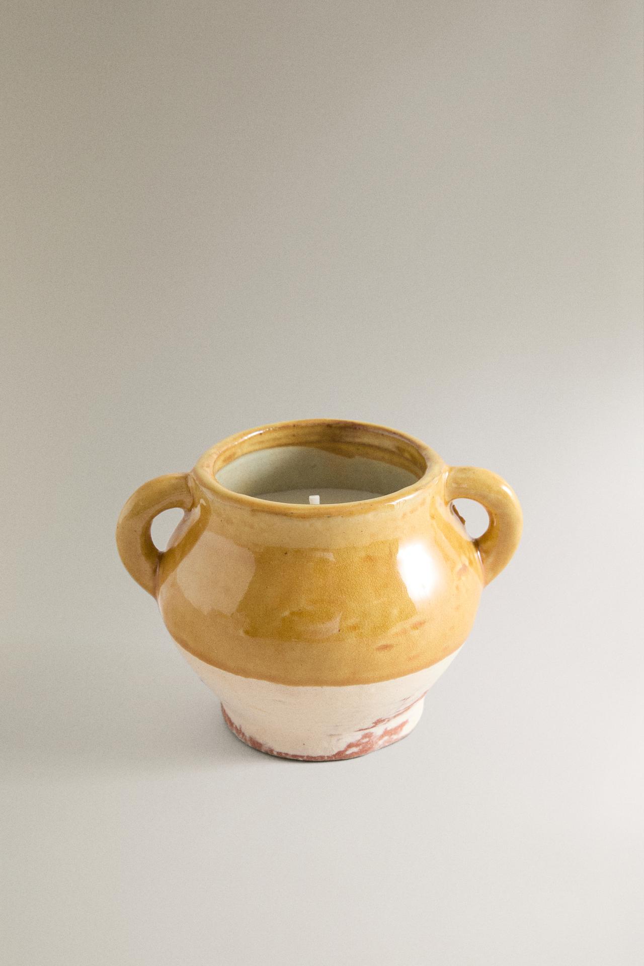 (170 G) FIG LEAF SCENTED CANDLE — Bright yellow