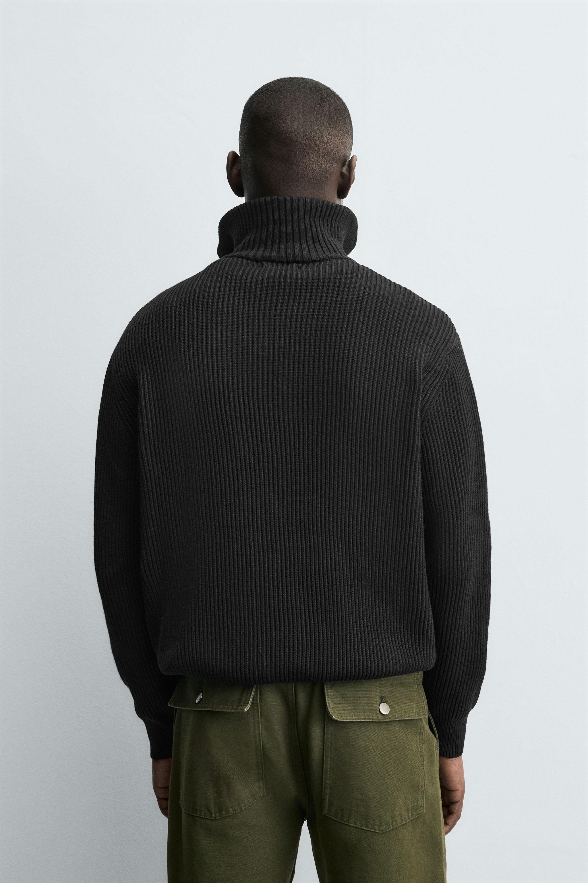 PURL KNIT QUARTER-ZIP JUMPER
