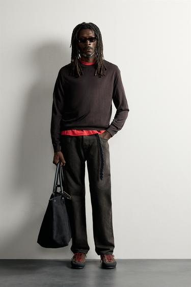100% SILK LIGHTWEIGHT JUMPER AARON LEVINE X ZARA - Chocolate by Zara - Image 0