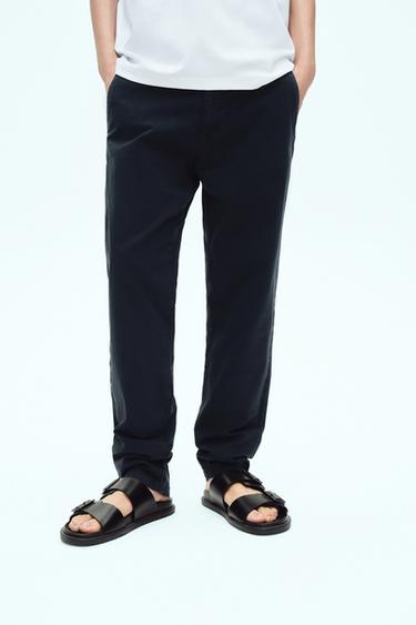 SKINNY FIT CHINO TROUSERS - Navy blue by Zara