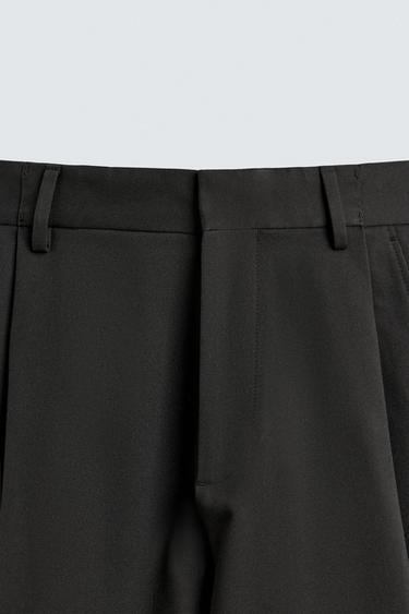 PANTALON COUPE LARGE À PLIS - Noir de Zara - Image 8