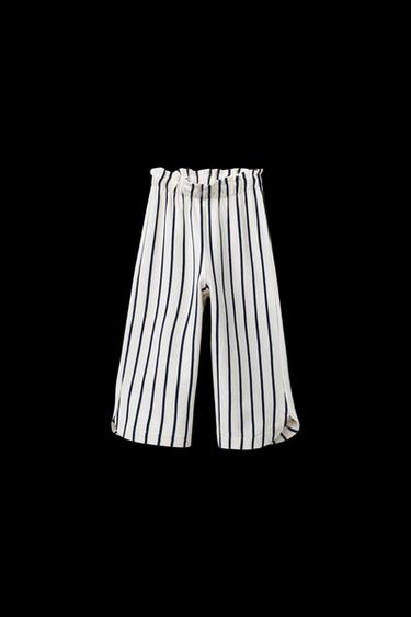 Zara STRIPED PIQUÉ CULOTTES - Navy blue - Image 0