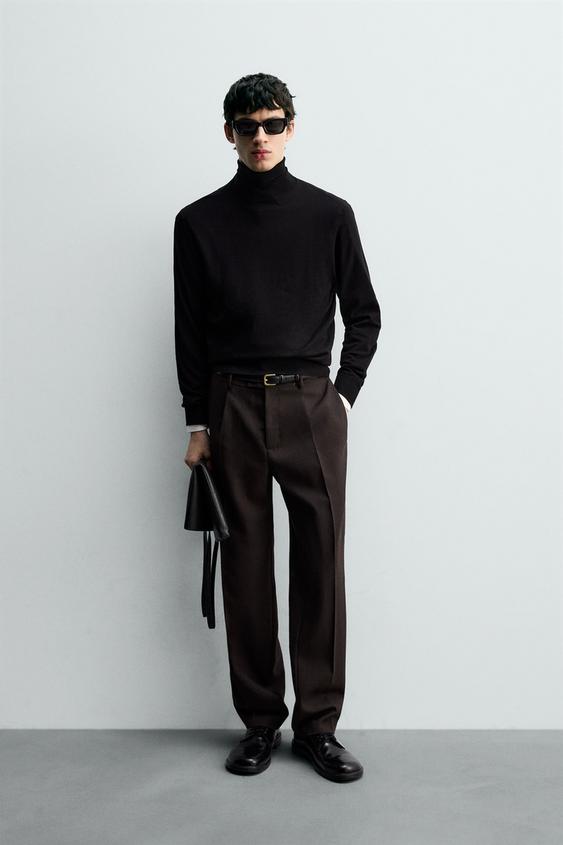 PLEATED WOOL PANTS