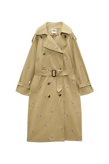 TRENCH COAT WITH FLORAL EMBROIDERY