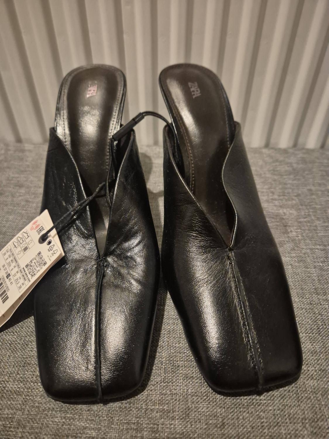 LEATHER MULE HEELED SHOES - Image 7