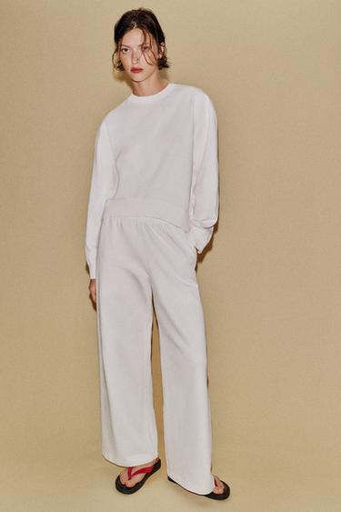 PANTALON LARGE EFFET DÉLAVÉ - Rose pastel de Zara - Image 4