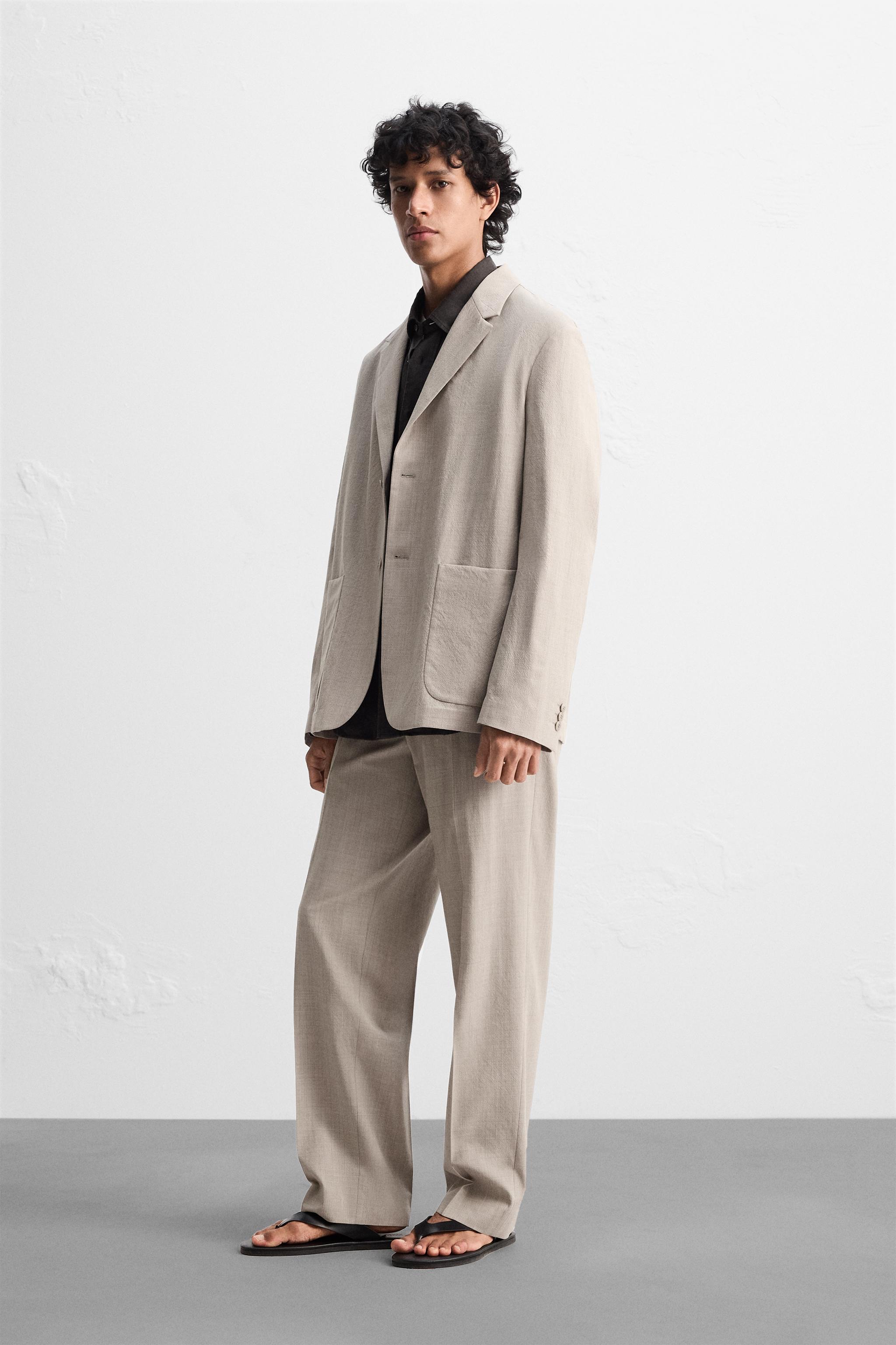 【新品】ZARA  ダブルブレスト仕様ウールブレザー ダブルブレスト仕様ウールブレザー - ネイビーブルー | ZARA