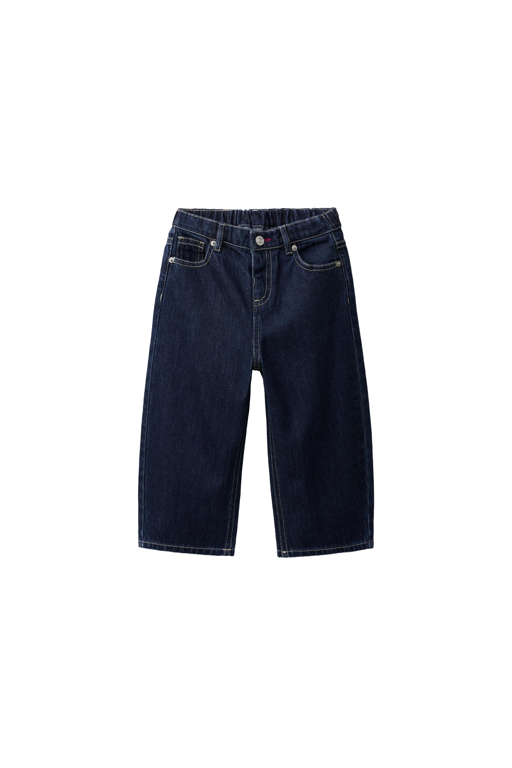 CONTRAST STITCH TAPERED JEANS