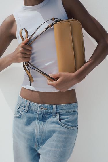 DOUBLE-HANDLE CROSSBODY BAG - Dark tan by Zara - Image 0