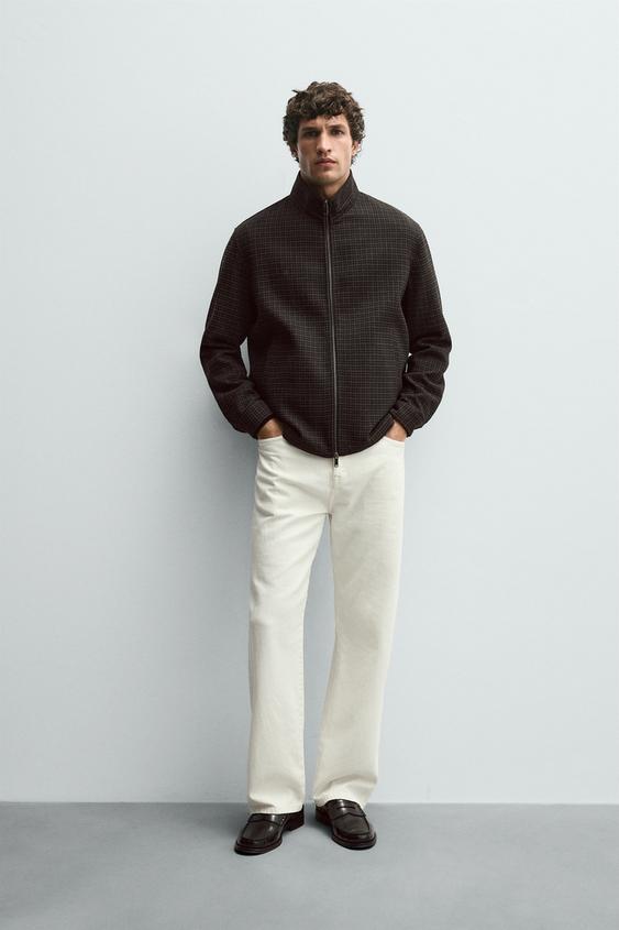 TEXTURED PLAID JACKET