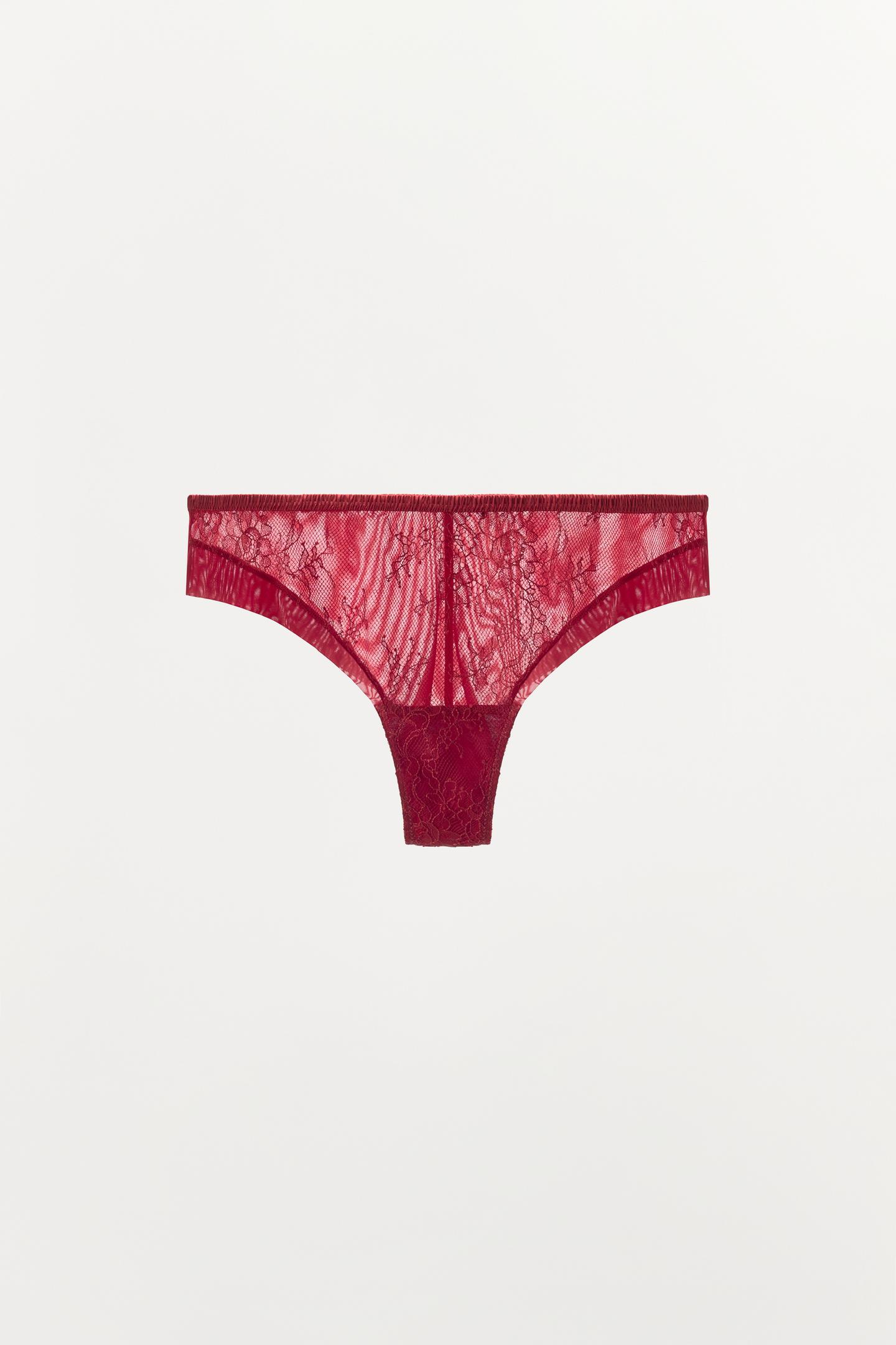 Трусы-брифы, кружево — Zara, цвет: Тёмный красный — фото 5
