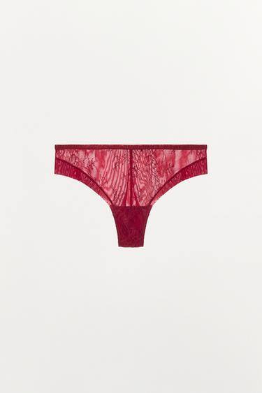 КРУЖЕВНЫЕ ТРУСЫ — ТЕМНО-РОЗОВЫЙ от Zara
